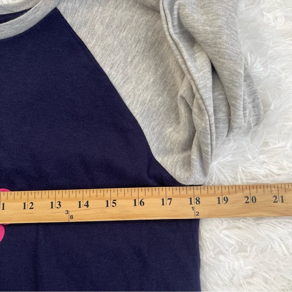 Psycho Bunny Cropped Tee Womens Size Small 3/4 Sleeve Blue Gray - Picture 4 of 6